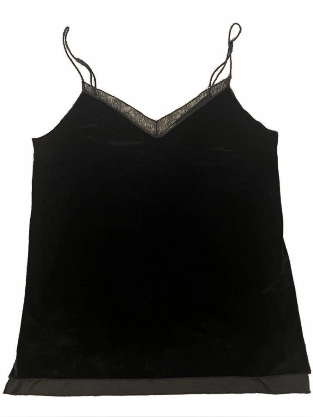 Vince Black Silk Velvet Camisole Top Size 8 M